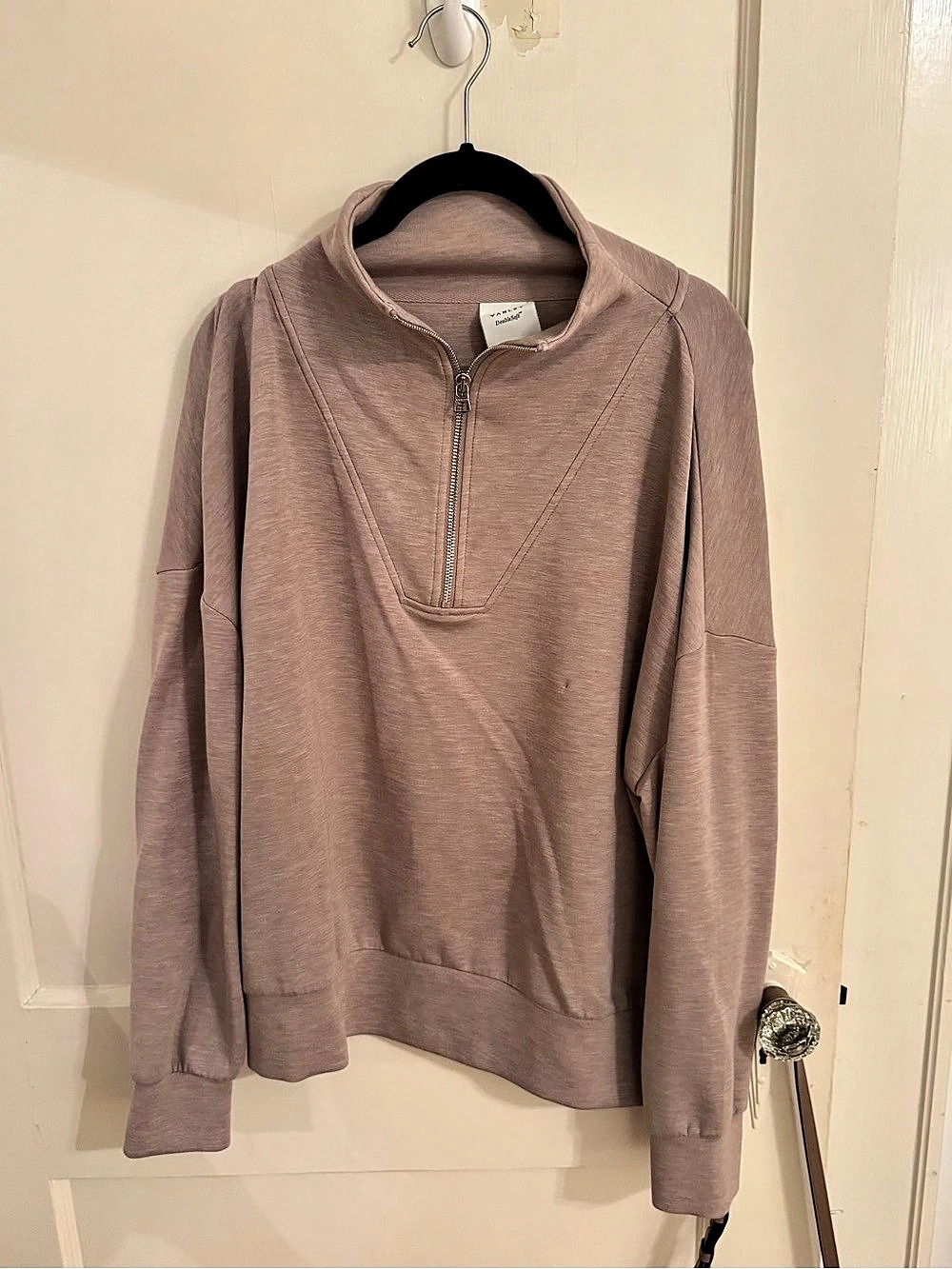 Varley Hawley Half-Zip Sweatshirt in Brown